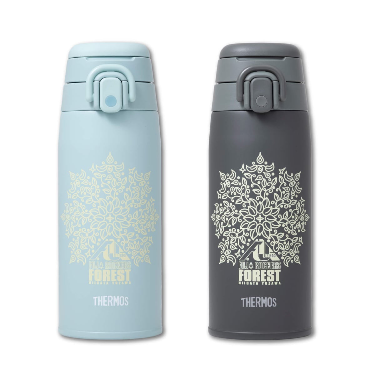 フジロックの森×THERMOS コラボマグボトル_真空断熱ケータイマグ